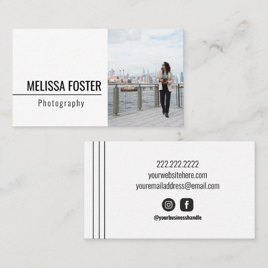 Carte de visite photo simple (Devant / Derrière)