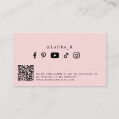 Carte De Visite Photo simple moderne script féminin QR code beauté (Dos)