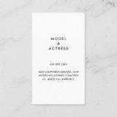 Carte De Visite Photo simple prise de vue acteurs modèles photogra (Dos)