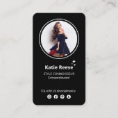 Carte De Visite Photo Social Media Black (Devant)