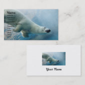 Carte De Visite Photo sous-marine d'un ours blanc (Devant / Derrière)