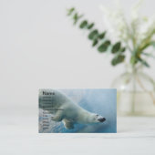 Carte De Visite Photo sous-marine d'un ours blanc (Debout devant)