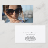 Carte de visite photo tout simplement moderne noir (Devant / Derrière)