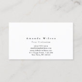 Carte de visite photo tout simplement moderne noir (Dos)