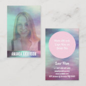 Carte De Visite Photo transparente couleur aquarelle superposition (Devant / Derrière)