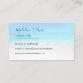 Carte De Visite Photo Travel Professionnel Ocean Beach Blue (Dos)