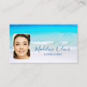 Carte De Visite Photo Travel Professionnel Ocean Beach Blue (Devant)