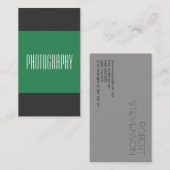 Carte de visite photo vert de mer gris vertical (Devant / Derrière)