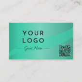 Carte De Visite Photo verte professionnelle QR Code Moderne (Devant)