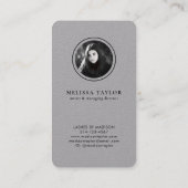 Carte De Visite Photo Vertical Professional Premium Gris Signature (Dos)