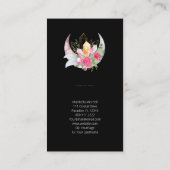 Carte De Visite Photo verticale de Boho Moon Crystals Feathers Flo (Dos)