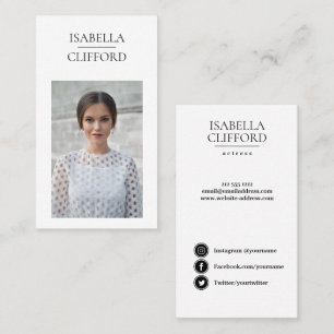 Carte De Visite Photo verticale du modèle de danseur d'acteur Médi