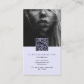 Carte De Visite Photo Violet violet minimal Code QR Logo (Devant)