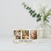 Carte De Visite Photo Wedding planner en marbre d'or chic (Debout devant)