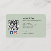 Carte De Visite Photo Yoga Enseignant Thérapeute de formation pers (Dos)