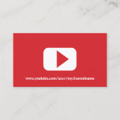 Carte De Visite Photo YouTube moderne (Devant)