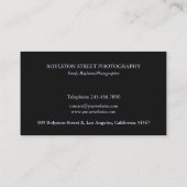 Carte de visite photographe (Dos)