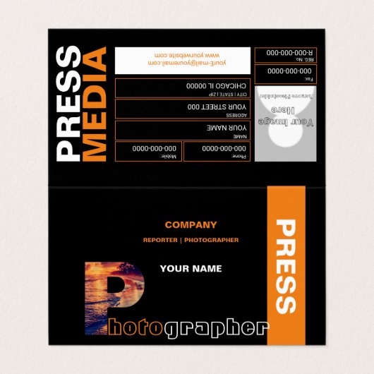 Carte De Visite Photographe (Extérieur déplié)