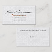 Carte De Visite Photographe (Devant / Derrière)