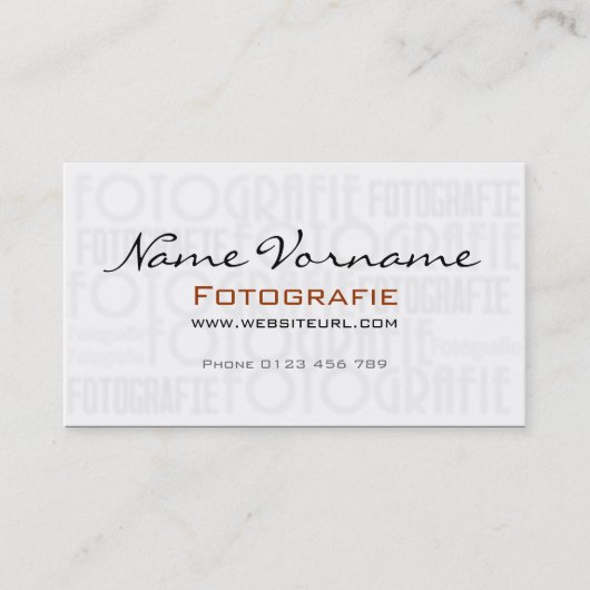 Carte De Visite Photographe (Devant)