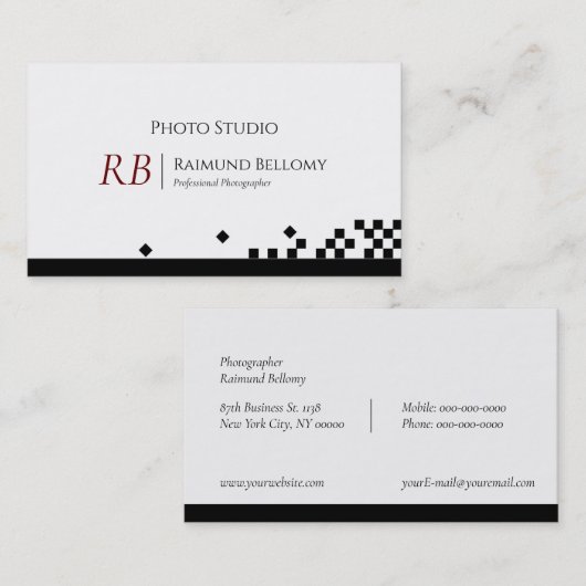 Carte de visite photographe (Devant / Derrière)