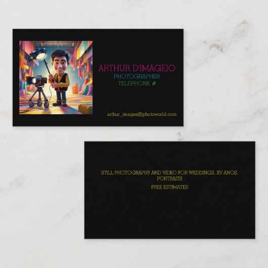 CARTE DE VISITE " PHOTOGRAPHE " (Devant / Derrière)