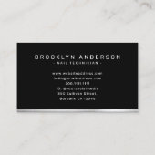 Carte De Visite Photographe 3 photo moderne Black Silver (Dos)