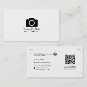 Carte De Visite Photographe à l'appareil photo simple minimal mode