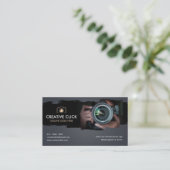 Carte De Visite Photographe à l'aquarelle moderne Code QR Ca (Debout devant)