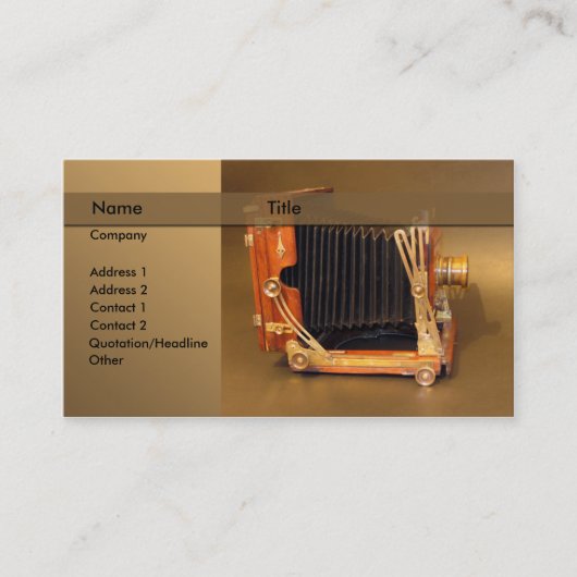 Carte De Visite photographe/appareil-photo (Devant)