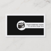 Carte De Visite Photographe appareil photo et code QR noir et blan (Devant)