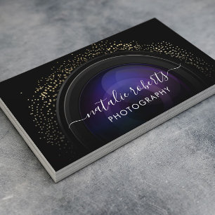 Carte De Visite Photographe Appareil photo Typographie Photographi