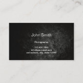 Carte De Visite Photographe Black Camera Lens Photographie (Dos)