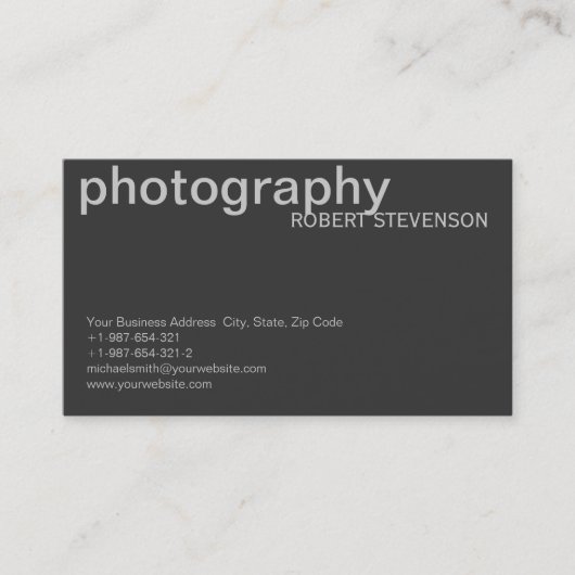 Carte de visite photographe blanc gris (Devant)