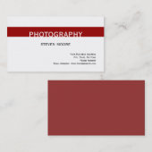 Carte de visite photographe blanc moderne (Devant / Derrière)