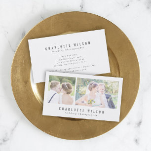 Carte De Visite Photographe blanc moderne Deux photos