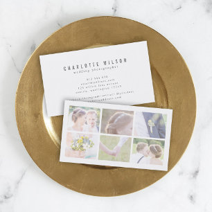 Carte De Visite Photographe blanc moderne photo multiple