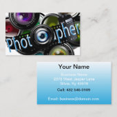 Carte De Visite Photographe - Bleu (Devant / Derrière)