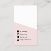 Carte De Visite Photographe Blush Pink Camera Photographie (Dos)