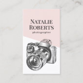 Carte De Visite Photographe Blush Pink Camera Photographie (Devant)