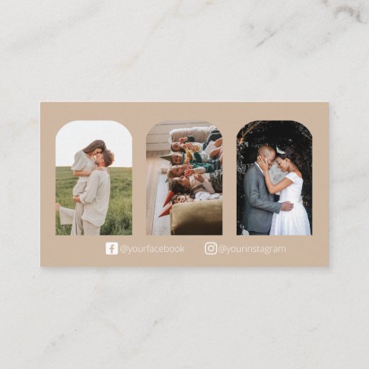 Carte de visite photographe Boho Three (Dos)