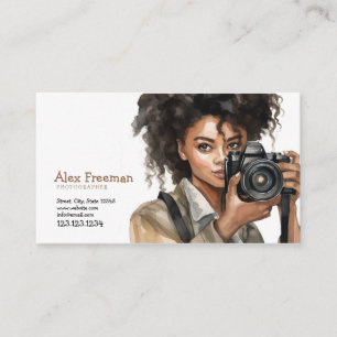 Carte De Visite Photographe Brown et blanche de l'aquarelle