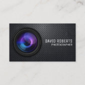 Carte De Visite Photographe Caméra Arrière - plan en métal moderne (Devant)