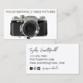 Carte De Visite Photographe Caméra de film Vintage (Devant / Derrière)