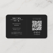 Carte De Visite Photographe Camera Lens Élégant Monogramme noir (Dos)