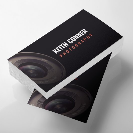 Carte De Visite Photographe Camera Lens Noir