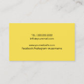 Carte De Visite Photographe Caméra Minimal Photographie Jaune (Dos)