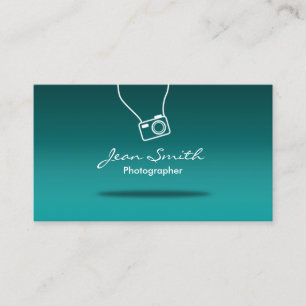 Carte De Visite Photographe caméra minimale Photographie Turquois