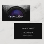 Carte De Visite Photographe Caméra noir Studio de photographie (Devant / Derrière)