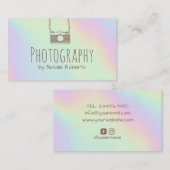 Carte De Visite Photographe Camera Pastel Photographie Holographiq (Devant / Derrière)